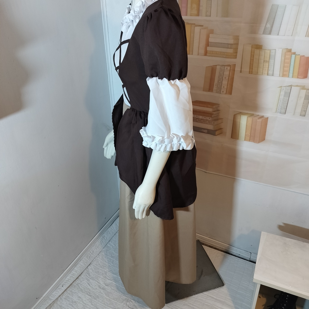 & Other Stories Brown and Cream Crisscross Dress - Picture 5 of 7